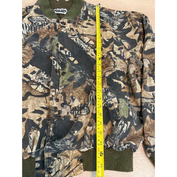 VTG 90s Jerzees Outdoors Mossy Oak Jacket Mens Large Break Up Camouflage Bomber - Picture 4 of 9